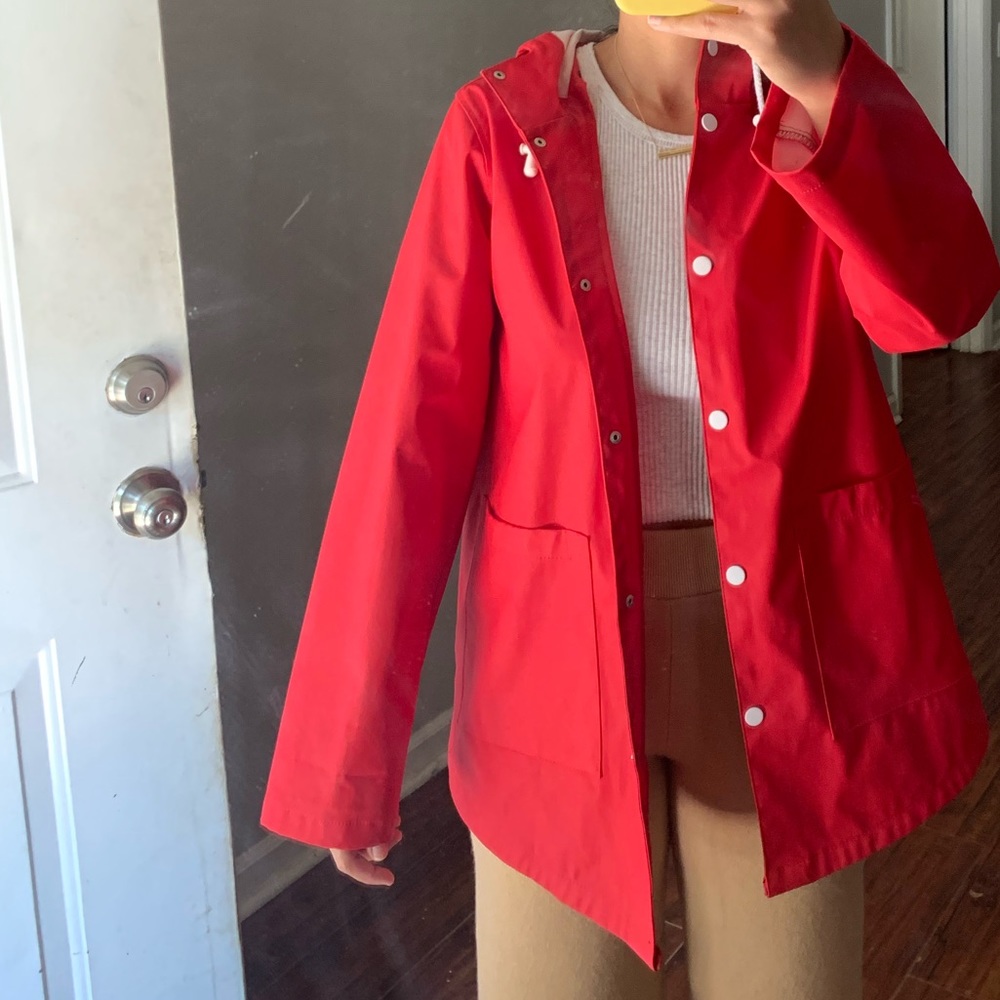 Red Raincoat from Boohoo
